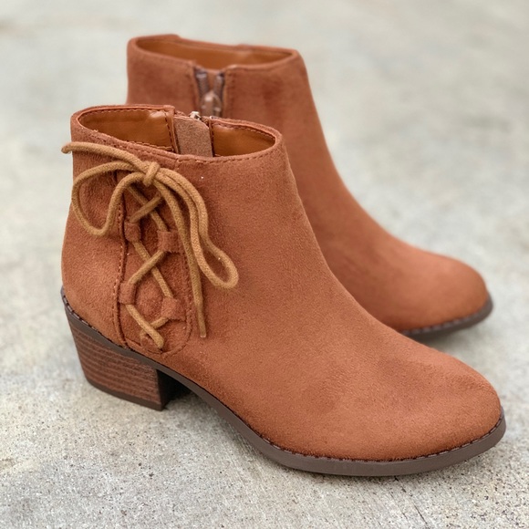 Soda Kids Tan Suede Ankle Booties - Picture 1 of 4